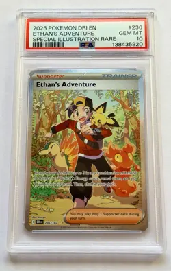 PSA 10 Ethan's Adventure 236/182 Destined Rivals Holo Pokemon TCG Rare Card SIR - Image 1