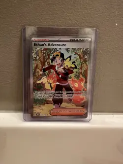 Pokemon TCG Destined Rivals Ethan's Adventure Full Art Trainer Card 236/182 Sir - Image 1