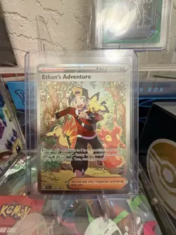 Pokemon TCG Destined Rivals Ethan's Adventure Full Art Trainer Card 236/182 Sir - Image 1