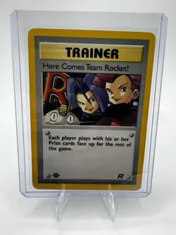 Pokemon Cards: Team Rocket 1st Edition Rare Holo: Here Comes Team Rocket! 15/82 - Image 1