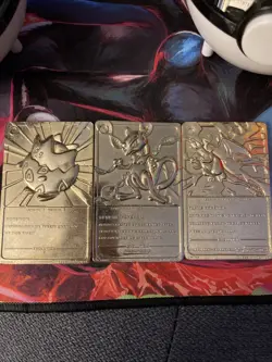 Pokemon Gold Plated 23K Trading Card Set of 5 Burger King 1999 Limited Edition - Image 1