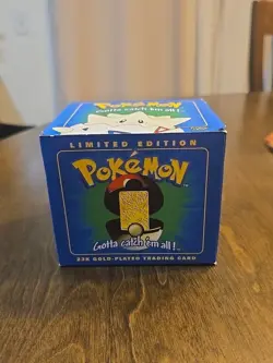 Pokemon Togepi 23K Gold Plated Trading Card 1999 Limited Edition w/COA, Blue Box - Image 1