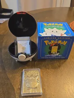 Pokemon Togepi 23K Gold Plated Trading Card 1999 Limited Edition w/COA, Blue Box - Image 4