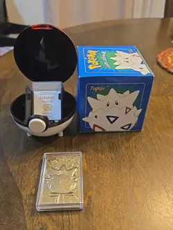 Pokemon Togepi 23K Gold Plated Trading Card 1999 Limited Edition w/COA, Blue Box - Image 5