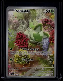 Pokemon TCG Sprigatito 196/193 Paldea Evolved Illustration Rare NM - Image 1