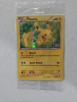 2016 Pokemon Pikachu TCG Stamped Holo Promo Card 26/83 Toys R US Sealed NM - Image 1