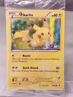 2016 Pokemon Pikachu TCG Stamped Holo Promo Card 26/83 Toys R US Sealed NM - Image 2
