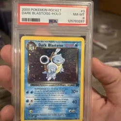 Dark Blastoise #3 Team Rocket Holo PSA Graded NM-MT 8 With Foot Swirl!! - Image 1