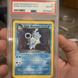 Dark Blastoise #3 Team Rocket Holo PSA Graded NM-MT 8 With Foot Swirl!! - Image 2