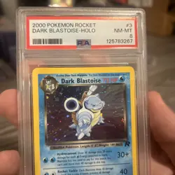 Dark Blastoise #3 Team Rocket Holo PSA Graded NM-MT 8 With Foot Swirl!! - Image 4