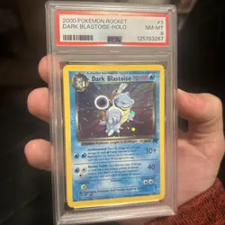 Dark Blastoise #3 Team Rocket Holo PSA Graded NM-MT 8 With Foot Swirl!! - Image 5