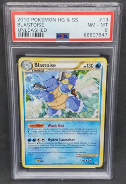Pokemon PSA 8 NM-MT Blastoise 13/95 HS Unleashed Non-Holo Rare 2010 S#7847 - Image 1