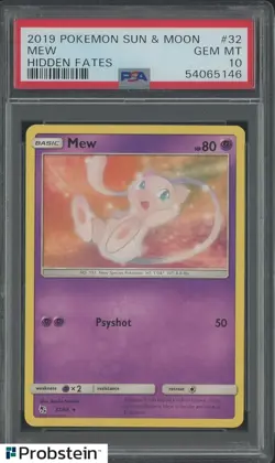 2019 Pokemon Sun & Moon Hidden Fates #32 Mew PSA 10 GEM MINT - Image 1