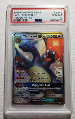 2019 POKEMON SUN & MOON HIDDEN FATES #SV49 FULL ART/CHARIZARD GX PSA 10 (B) - Image 1