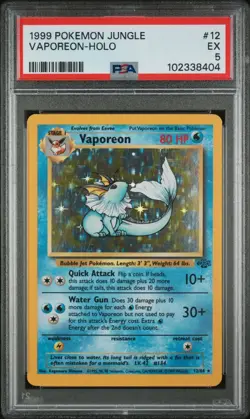VAPOREON 12/64 Holo (PSA 5) Pokemon TCG Jungle (1999) WoTC - Image 1