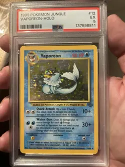 1999 Pokemon Vaporeon Holo Jungle #12/64 Rare PSA 5🔥 - Image 1