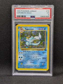 1999 Pokemon Vaporeon Holo Jungle #12/64 Rare PSA 5 - Image 1