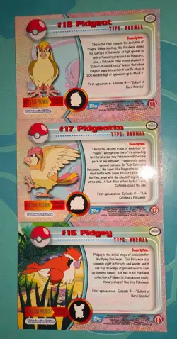 PIDGEOT Line - BLUE Logo - NON-HOLO - SERIES 1 - TOPPS Pokemon Card - NM/LP - Image 2