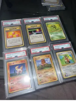 1996 Japanese Pokemon 6 Card PSA 9 Lot - Image 1