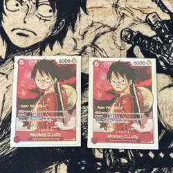 Bandai Monkey.D.Luffy Super Pre-Release One Piece Card Game 2 Cards ST01-012 - Image 1