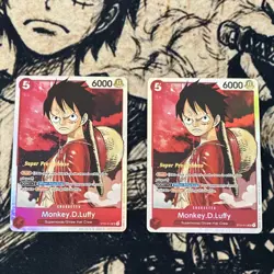 Bandai Monkey.D.Luffy Super Pre-Release One Piece Card Game 2 Cards ST01-012 - Image 2
