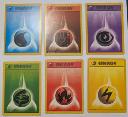 Pokemon Card All Base Set Energies X6 Card Lot Original LP/MP+ - Image 1