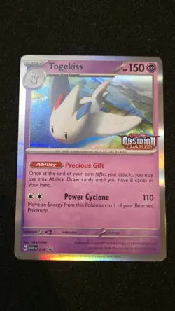 Pokemon Card Togekiss 038 Black Star Promo STAMPED Obsidian Flames Near Mint - Image 1