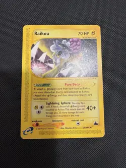 Pokemon TCG Raikou 28/144 Skyridge Rare Non Holo E Reader Card Vintage - Image 1