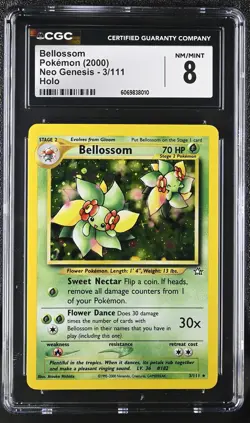 CGC 8 Bellossom 2000 Neo Genesis 3/111 Holo Graded Pokemon Card - Image 1