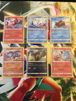Pokemon Card Lot Of 6 Pre Release stamped SWSH cards, Cinderace, Machamp NM/LP - Image 1