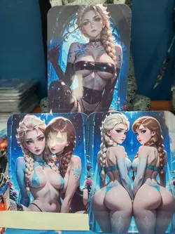 3 1/1 Only 1 Made Elsa Anna Frozen Southern Customs Waifu Card - Image 1