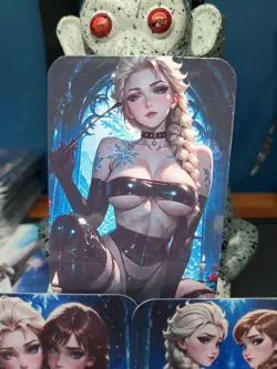 3 1/1 Only 1 Made Elsa Anna Frozen Southern Customs Waifu Card - Image 2