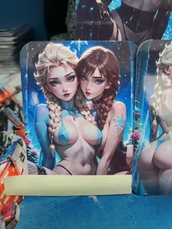 3 1/1 Only 1 Made Elsa Anna Frozen Southern Customs Waifu Card - Image 3