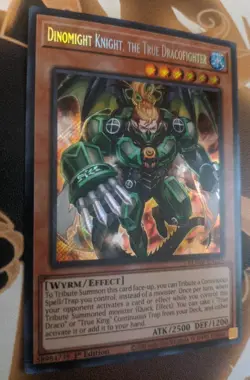 Yu-Gi-Oh! Dinomight Knight, the True Dracofighter BLMM-EN126 Secret Rare Card - Image 3