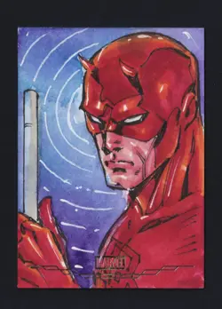 2025 Topps Chrome Marvel Studios Daredevil Sketch Card By Dexter Wee 1/1 Auto - Image 1
