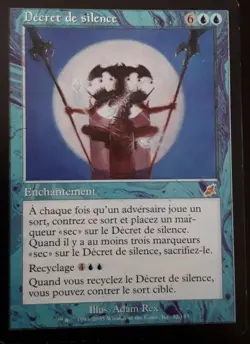 X 1 Decret de Silence / Decree of Silence FRENCH Slight Play Scourge magic mtg - Image 1