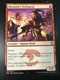 1x Monastery Swiftspear, English Khans of Tarkir MTG Magic - Image 1