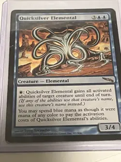 MTG Quicksilver Elemental Mirrodin Card 47/306 Regular Rare. Excellent Shape - Image 2