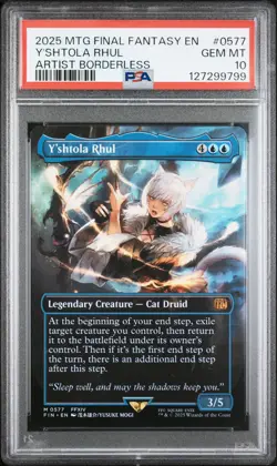 2025 MTG FINAL FANTASY ARTIST BORDERLESS #0577 Y'SHTOLA RHUL PSA 10 - Image 1