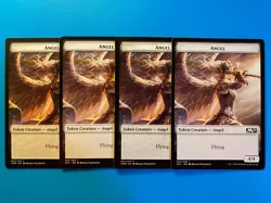 MTG 4x Angel Token # 1 Core Set 2021 M21 Pauper Magic the Gathering x4 NM - Image 1
