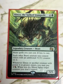 Slinza, the Spiked Stampede-Foundations Jumpstart-had Painted Altered Art - Image 1