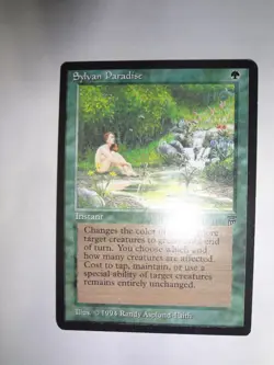 MTG MAGIC THE GATHERING CARD ORIGINAL ENGLISH LEGENDS SYLVAN PARADISE GREEN UNC - Image 1