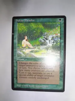 MTG MAGIC THE GATHERING CARD ORIGINAL ENGLISH LEGENDS SYLVAN PARADISE GREEN UNC - Image 3