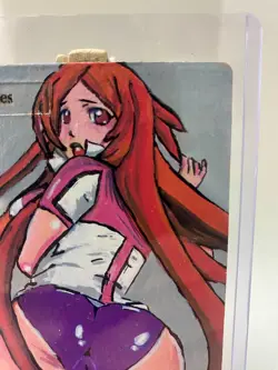 Magic MTG Altered Painted Wastes Land Officer Anime Girl - Image 3