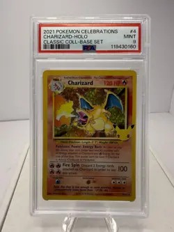 2021 POKEMON CELEBRATIONS CLASSIC COLL #4 CHARIZARD-HOLO PSA 9 - Image 1