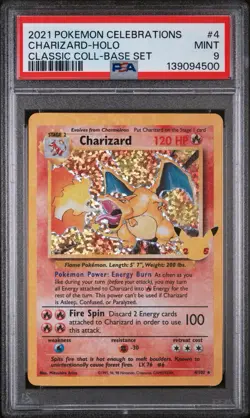 2021 POKEMON CELEBRATIONS CLASSIC COLL #4 CHARIZARD-HOLO PSA 9 - Image 1