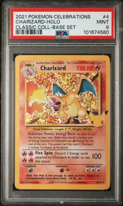 2021 POKEMON CELEBRATIONS CLASSIC COLL #4 CHARIZARD-HOLO PSA 9 - Image 1