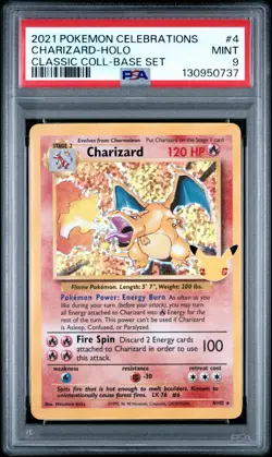 2021 POKEMON CELEBRATIONS CLASSIC COLL #4 CHARIZARD-HOLO PSA 9 - Image 1