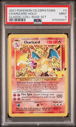 2021 POKEMON CELEBRATIONS CLASSIC COLL #4 CHARIZARD-HOLO PSA 9 - Image 1