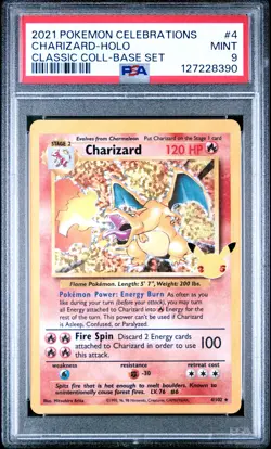 2021 POKEMON CELEBRATIONS CLASSIC COLL #4 CHARIZARD-HOLO PSA 9 - Image 1